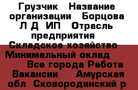 Грузчик › Название организации ­ Борцова Л.Д, ИП › Отрасль предприятия ­ Складское хозяйство › Минимальный оклад ­ 14 000 - Все города Работа » Вакансии   . Амурская обл.,Сковородинский р-н